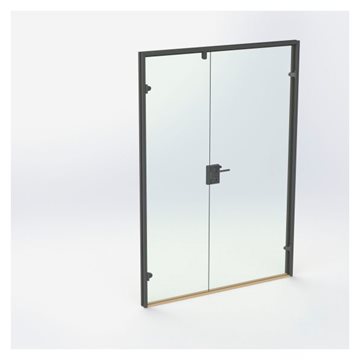 Dobbelt Glasdør - Mat Sort - M15: 1490 x 2090 mm - (1 aktiv 1 passiv)