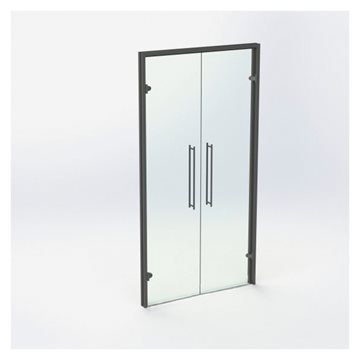 Dobbelt Glasdør - Mat Sort - M11: 1090 x 2090 mm - (2 aktiv)
