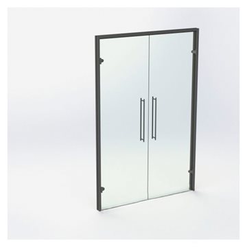 Dobbelt Glasdør - Mat Sort - M14: 1390 x 2090 mm - (2 aktiv)
