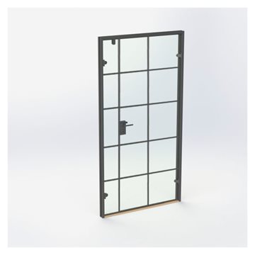 New Yorker Dobbelt Glasdør - Mat sort - M11: 1090 x 2090 mm - (1 aktiv 1 passiv)