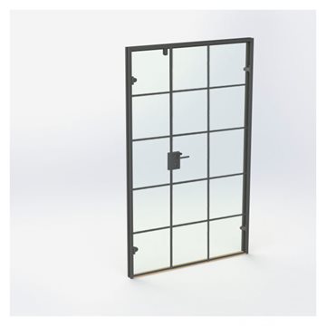 New Yorker Dobbelt Glasdør - Mat sort - M13: 1290 x 2090 mm - (1 aktiv 1 passiv)