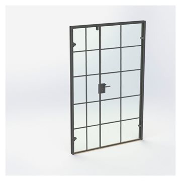 New Yorker Dobbelt Glasdør - Mat sort - M14: 1390 x 2090 mm - (1 aktiv 1 passiv)
