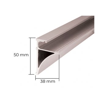 Hyldeholderprofil til 6 mm glas - 2,4 meter - Børstet stål look