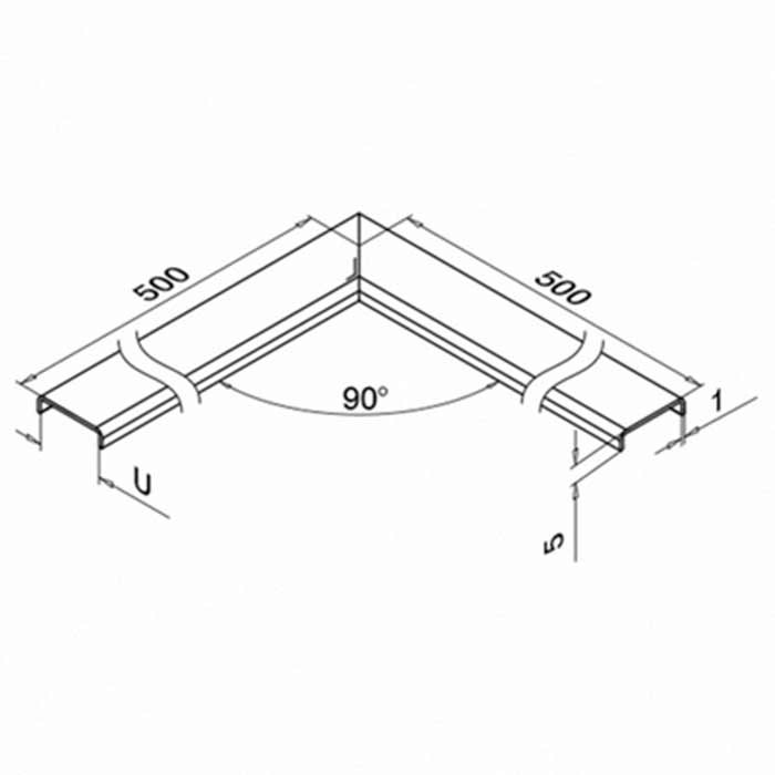 Håndliste hjørneforbinder til 16,76 - 17,52 mm glas - Mat sort