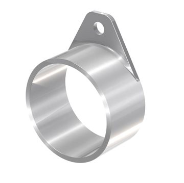 Beslag til fastgørelse på væg (OD42) - Børstet stål