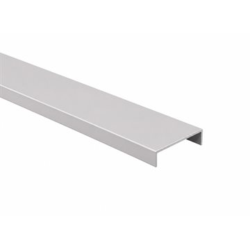 Håndliste - U profil til 16,76 - 17,52 mm glas - 2500 mm lang - 316 stål - Alu look