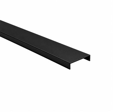 Håndliste - U profil til 16,76 - 17,52 mm glas - 2500 mm lang - Mat sort