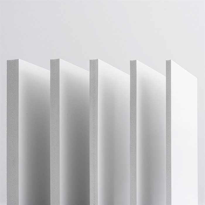 10 mm Vekaplan SF Trend plade (PVC freefoam) - Hvid - Tilskåret