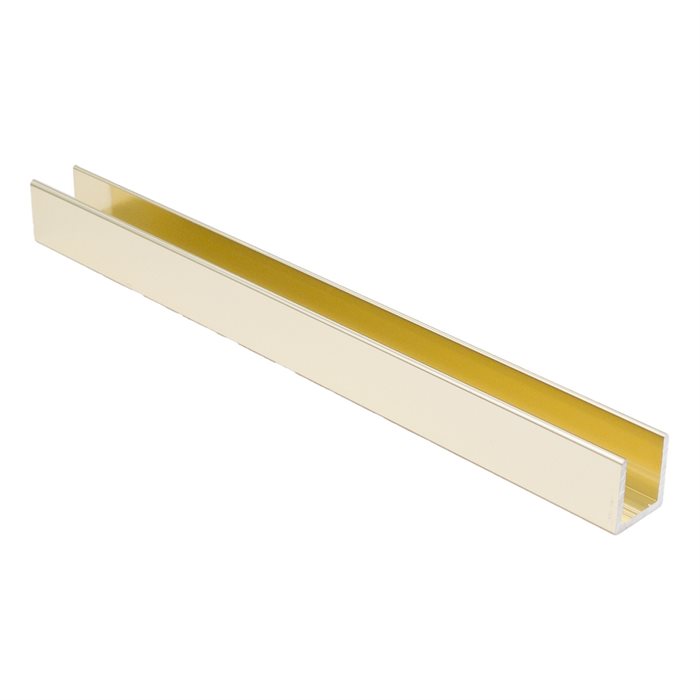 U profil - Blank Guld - 2,41 m - 19x17x19 mm