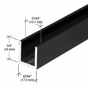 Uprofil - Sort - 1,2 m - 19x17x19 mm