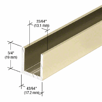 U profil - Mat Messing - 2,41 m - 19x17x19 mm
