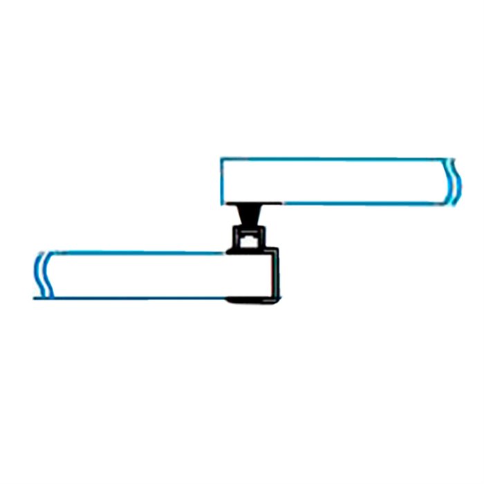 Børstetætning mellem glas (10 mm glas) 2,5 m