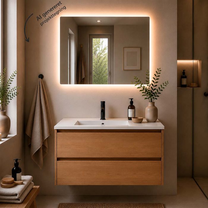 Horizon LED spejl - 800 x 700 mm - Backlight