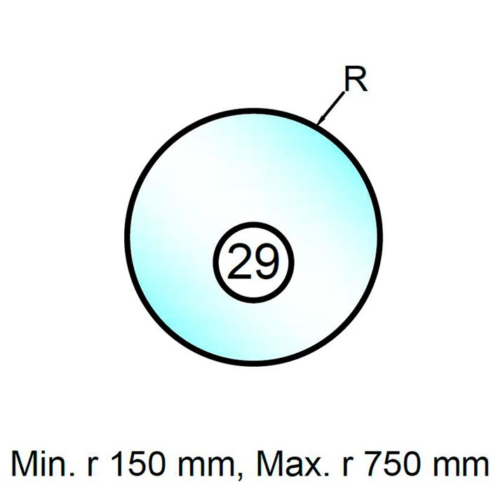 4 mm float glas rund - Model 29