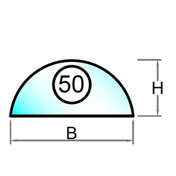 3 lags lavenergi termorude halvcirkel - Model 50
