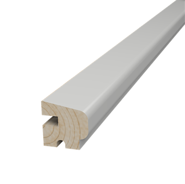 Glasliste VAC/Hvid 15 x 15 mm med spor til gummi - 3 m lang