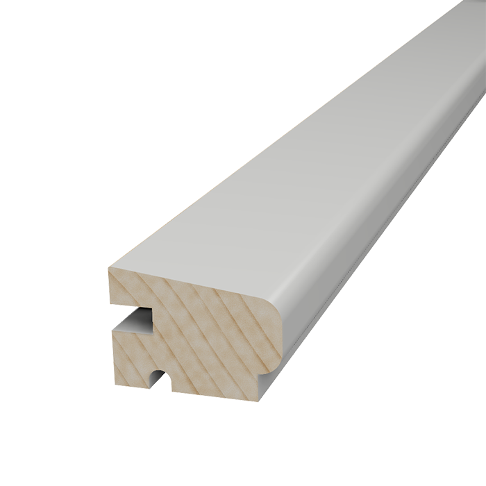 Glasliste VAC/Hvid 15 x 21 mm med spor til gummi - 3 m lang