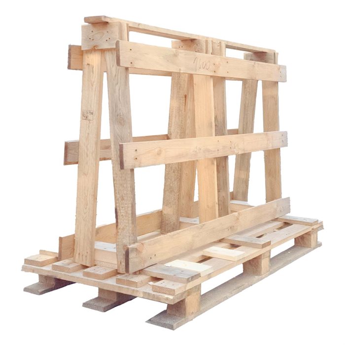 Glasstativ i IPPC træ - 1600 x 800 x 1170 mm